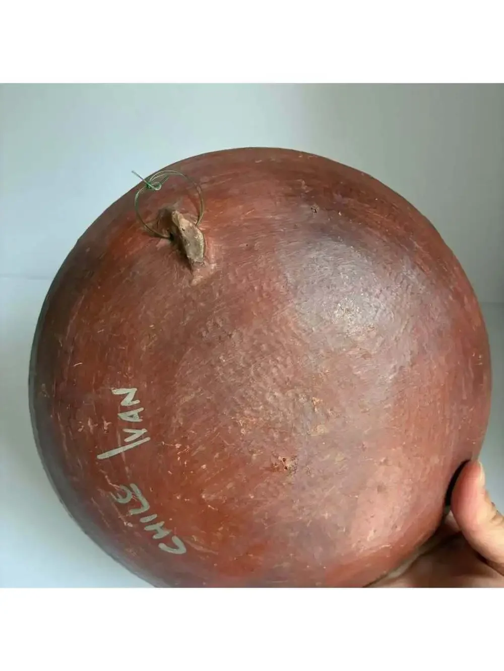 Vintage Chile Folk Art Pottery Bowl Signed Ivan Hand Painted Wall Hanging 8.5”